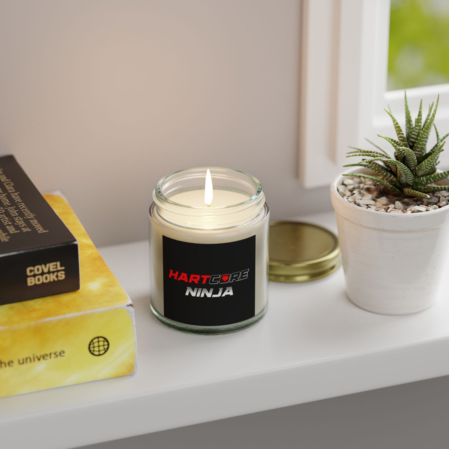 Hartcore Ninja Scented Candle - Eco Friendly Coconut Apricot Wax (4oz, 9oz)